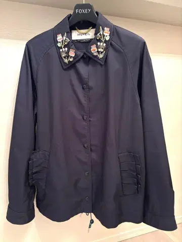 MUVEIL 비쥬 장식 네이비 자켓 블루종