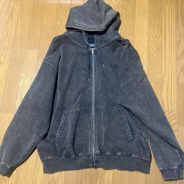 CLEL 다크 브라운 풀 집업 후드티 남성용 M