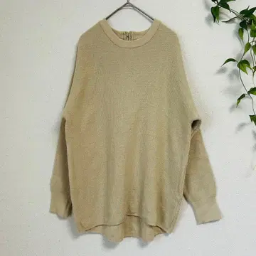 세븐데이즈선데이 와플 편직 니트 M 베이지 백지퍼