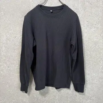 [UNIQLO] 유니클로 (S) 와플 롱T*와플 원단*네이비