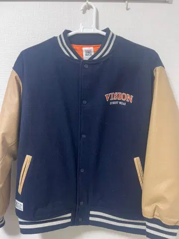 VISION 바시티 자켓 네이비/베이지