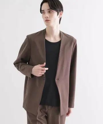 THE SHOP TK 노카라 자켓 M 브라운