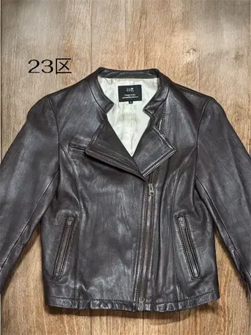 [ 새상품급 ] 23구 램 가죽 싱글 라이더 자켓 38 브라운 양가죽