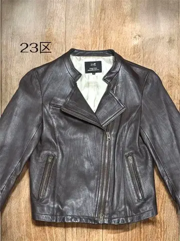 [ 새상품급 ] 23구 램 가죽 싱글 라이더 자켓 38 브라운 양가죽
