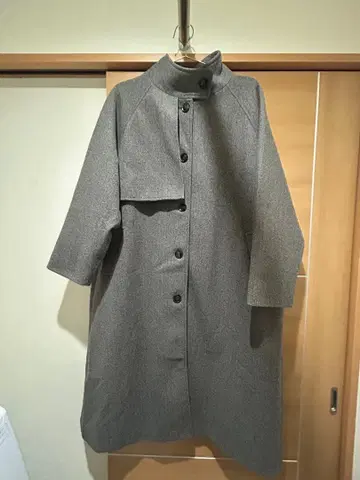 그레이 오버 사이즈 롱 코트 F 사이즈