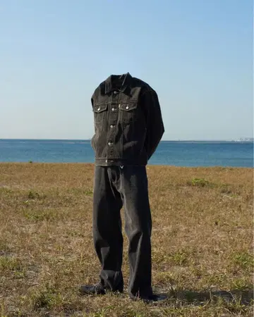 BELVET 다크 그레이 스트레이트 청바지