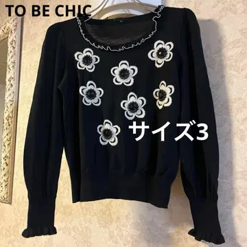 새상품급 투 비 시크 사이즈 III 플라워 니트 스웨터