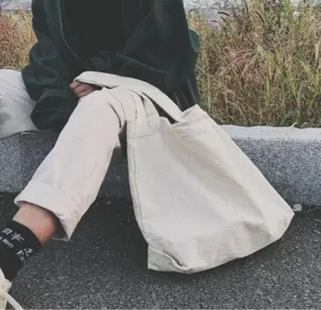토트백 캔버스 숄더 백 화이트
