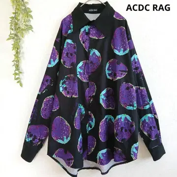 ACDC RUG 이치고 패턴 독 디자인 올 패턴 오버 사이즈 셔츠