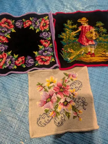 7 FEILER 손수건 꽃무늬 21cm 각 27cm 각 3점