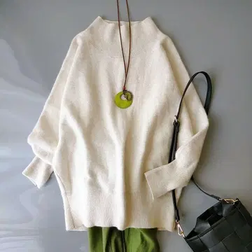 컨디션 최상 슬로브 이에나 하이넥 울 스웨터 폭스 혼방