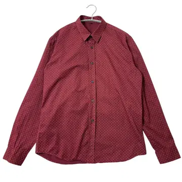 긴팔 셔츠 올 패턴 버건디 M 레귤러 카라 캐주얼 해외 구제 의류