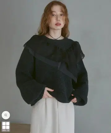 bab 비대칭 프릴 니트탑