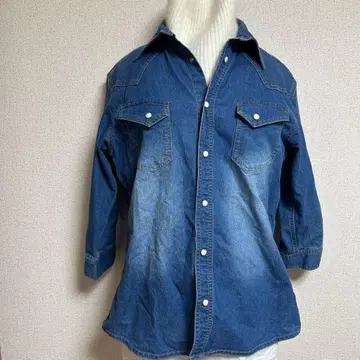 그라데이션 데님 셔츠 긴팔