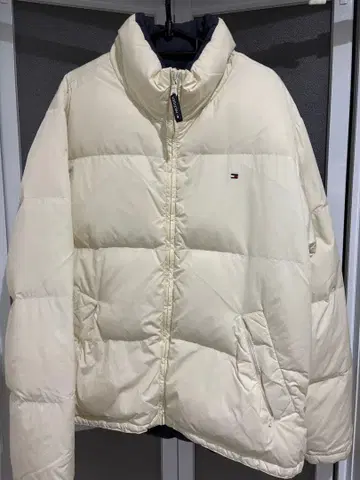 타미 힐피거 크림 다운 자켓