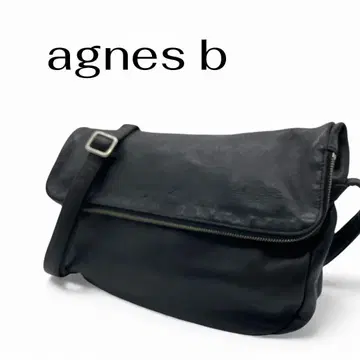 agnes b. 램 가죽 숄더백 천연 가죽 안감 꽃 무늬 블랙