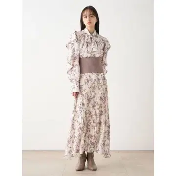 snidel 허리 리브 프린트 원피스