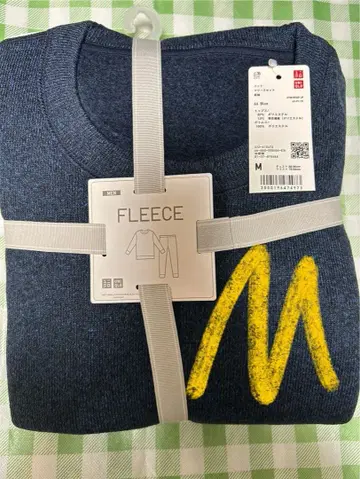 유니클로 니트 플리스 세트 긴팔 블루 M 사이즈