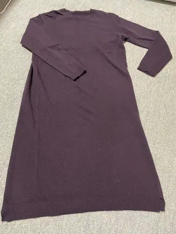 캐시미어 100% 퍼플 니트 원피스