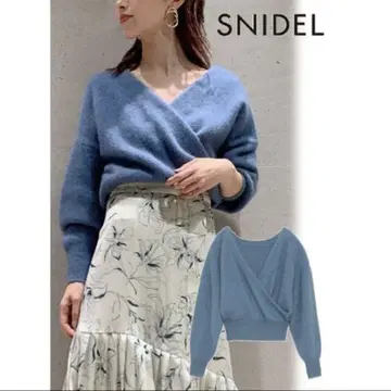 [새상품급] 인기 SNIDEL 라메 라쿤 카슈쿨 니트 풀오버