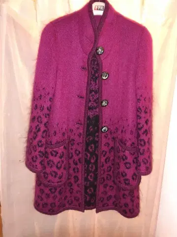 이타리야 코트 9호 (큼직한 사이즈), 핑크, 모헤어,