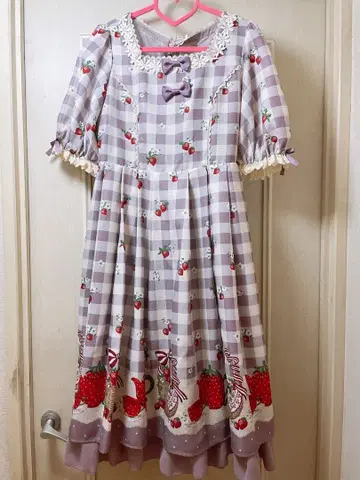 kawaii 베리즈 피크닉 패턴 원피스 라벤더