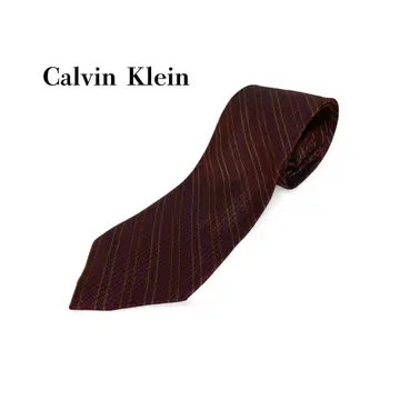 캘빈 클라인 Calvin Klein 넥타이 크림슨 스트라이프 실크