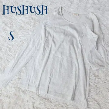 [해시 아쉬] 라메 믹스 보더 롱 T 긴팔 상의 S 얇은 소재 비침