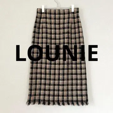 루니 체크 트위드 스커트 M