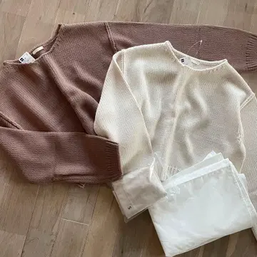 [ 새상품 ] GU  니트 셔츠 콤비네이션 원피스 S 세트