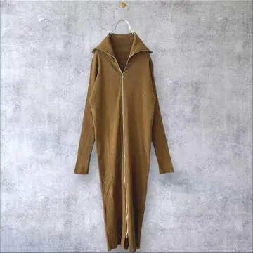 새상품급 뷰티앤유스 더블 지퍼 리브 니트 원피스