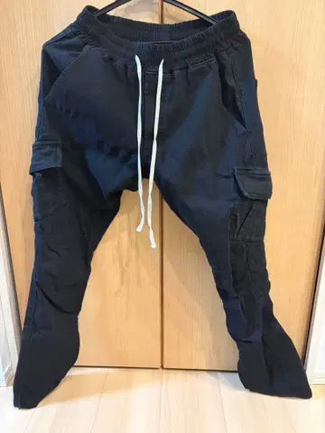 DANKE SCHON 블랙 카고 팬츠 허리밴딩 포함