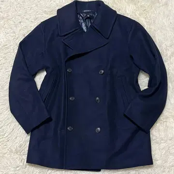 새상품급 유니클로 +J 울 블렌드 오버 사이즈 코트 네이비 L