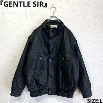 [ GENTLE SIR ] 빅 실루엣 가죽 자켓 가죽 블루종 블랙 L