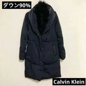 Calvin Klein 여성용 사이즈 4 롱 다운 자켓 [ 하자품