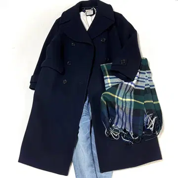 컨디션 최상 이에나 IENA 멜톤 롱 P 코트 네이비 36 여유로운