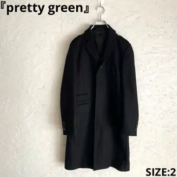 캐시미어 혼방 [ pretty green ] 울 코트 블랙 2