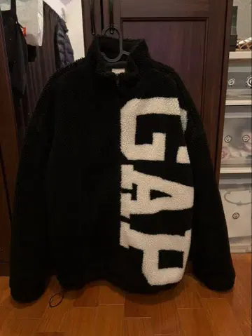 GAP 보아 자켓 L 사이즈 블랙/화이트