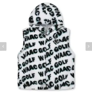 골프웨어 [ WAAC ] 에코 퍼 로고 후디 베스트 퍼 베스트 2