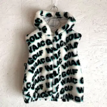 골프웨어 [ WAAC ] 에코 퍼 로고 후디 베스트 퍼 베스트 2