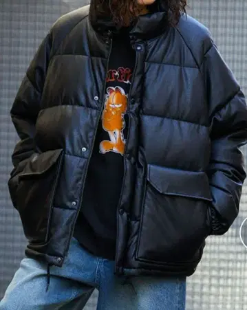 FREAK'S STORE 인조 가죽 패딩 자켓