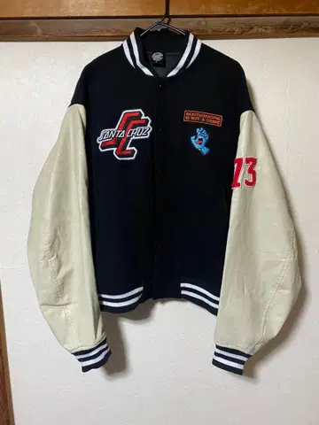 SANTA CRUZ 바시티 자켓 S 블랙/크림