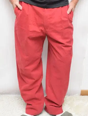 빅 사이즈 PAPAS 파파스 턱 팬츠 캐시미어 혼방 치노 슬랙스