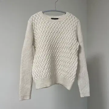 23구 아이보리 뜨개질 무늬 니트 스웨터 긴팔