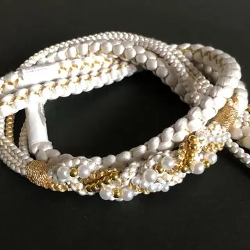 후리소데용 허리띠 순수 실크 화려한 펄 장식 포함 47WH 새상품