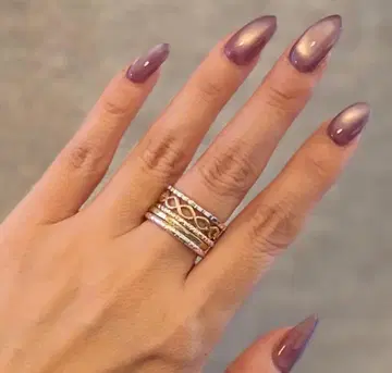 아쉬페프랑스 레이어드 반지 세트 5점 실버 골드 약 12호