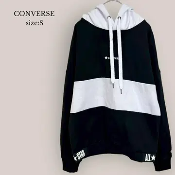 컨버스 CONVERSE 후드티 풀오버 배색 로고 루즈핏