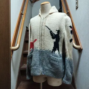 60's 빈티지 헌터 패턴 카우친 스웨터