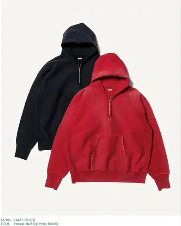 a.presse/Vintage Half Zip Sweat Hoodie 4