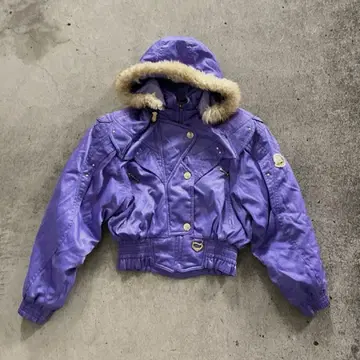 다운 자켓 퍼플 퍼 짧은 기장 y2k 헤이세이 갸루